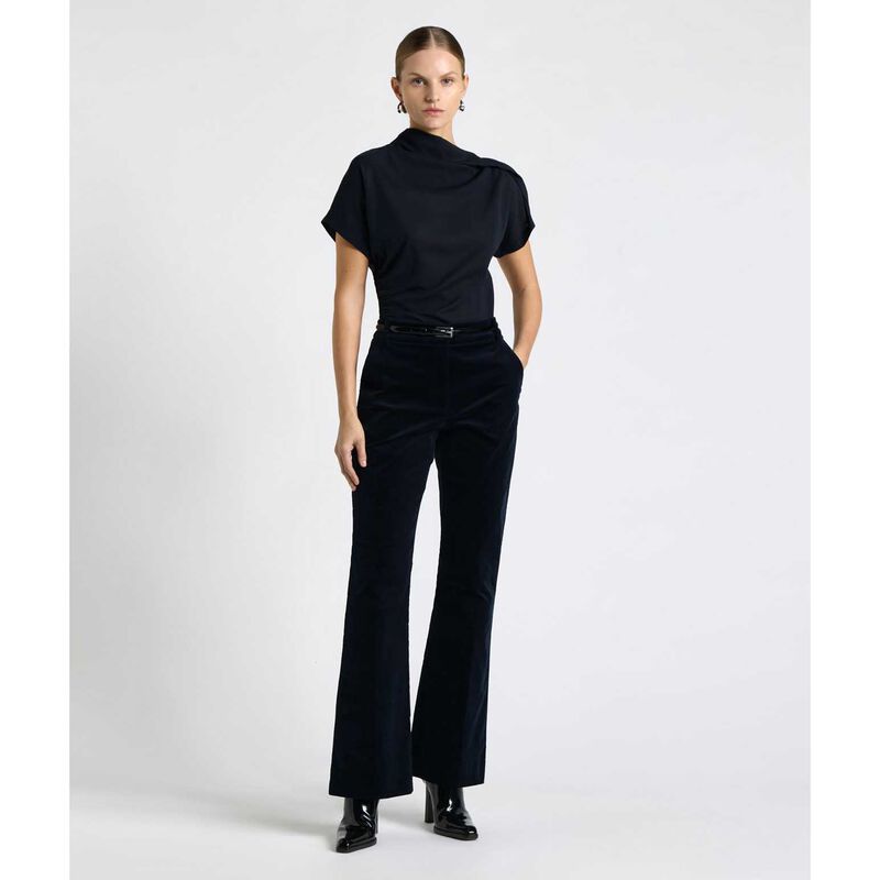 Cue Ink Soft Viscose Draped Fold Neck Top image number 2